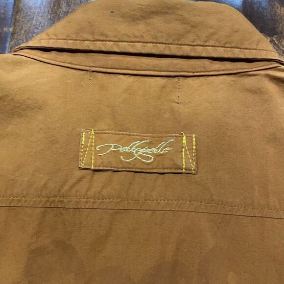 Pelle Pelle Big & Tall Y2K Vintage Rustic Brown Snap Button Polo Shirt 3XL - Picture 8 of 11